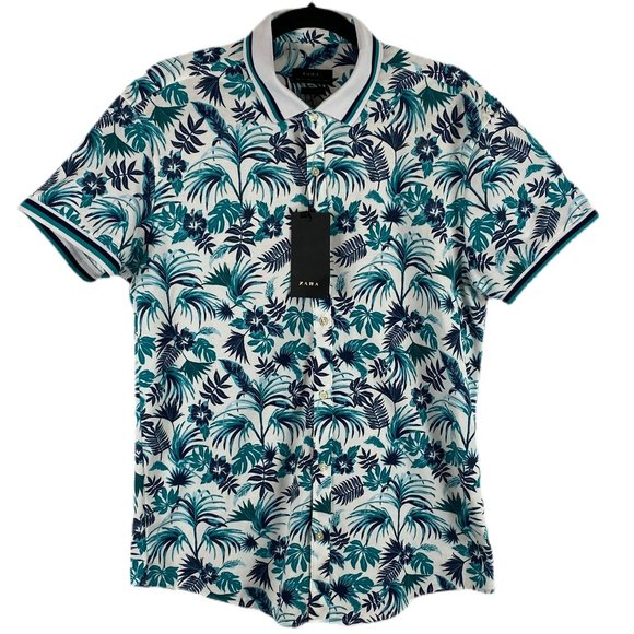 (ZARA) MUSCE FIT POLO COMFORTABLE SHIRT LARGE - Picture 1 of 8